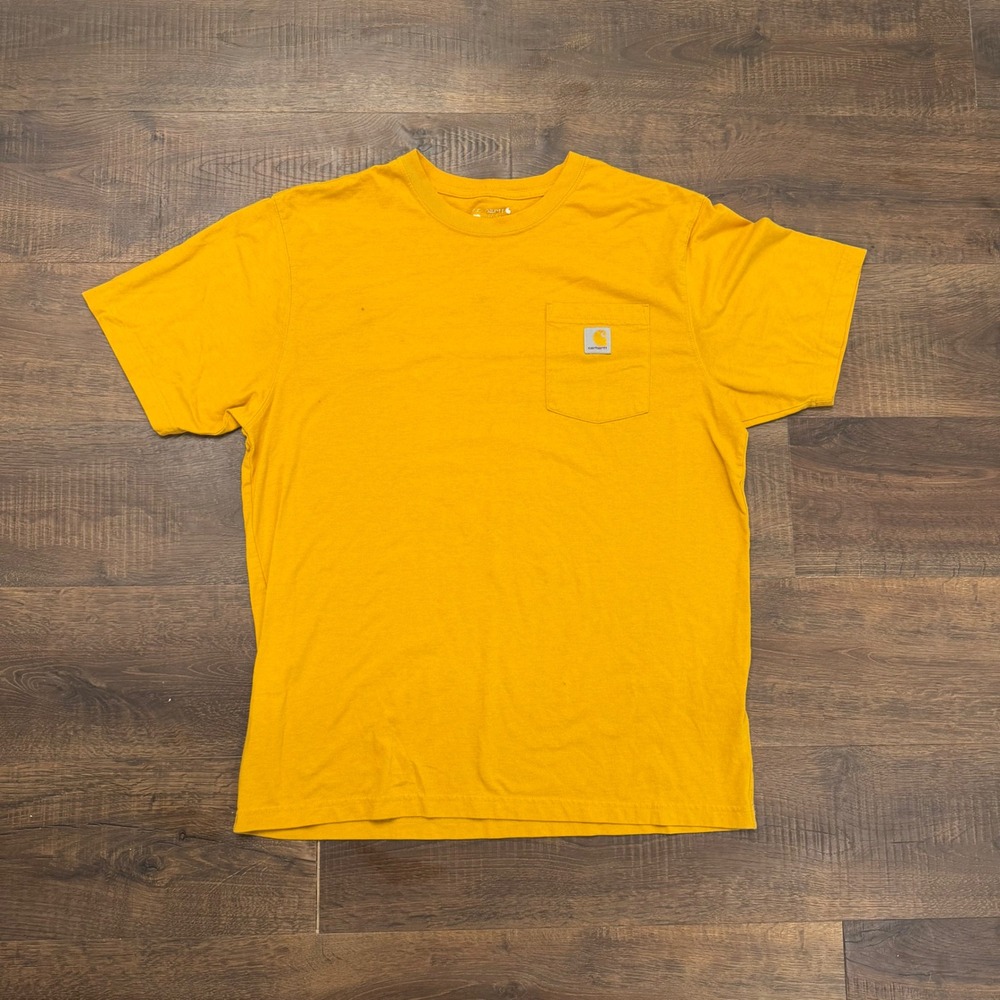 Carhartt Mens Loose Fit Short Sleeve Pocket T-Shirt Yellow Large K87